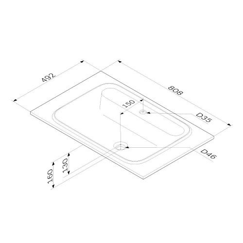 Раковина из искусственного камня Am.Pm Func M8FWPC0800WM 80х50 встраиваемая цвет белый 1 отверстие под смеситель - фото 3