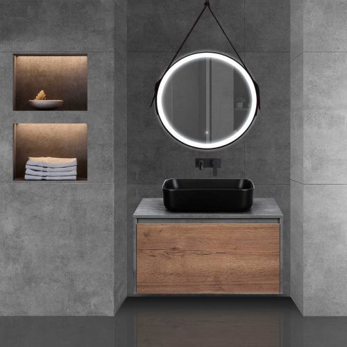 Тумба под раковину Vincea Mesa VMC-2MS800TB 80х50 подвесная цвет коричневый - фото 2