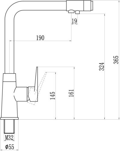 Смеситель для кухни Savol S-L1804 на столешницу хром - фото 2