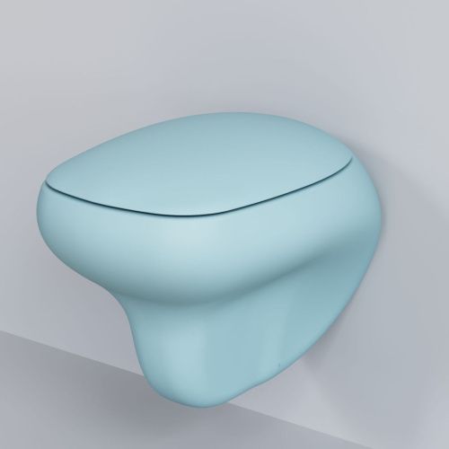 Чаша унитаза подвесная Ambassador Diamond 123T20801R цвет голубой без сиденья каскадный смыв - фото 2