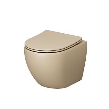 Унитаз подвесной Grossman Санфаянс GR-4455BEMS бежевый с сиденьем микролифт безободковый каскадный смыв