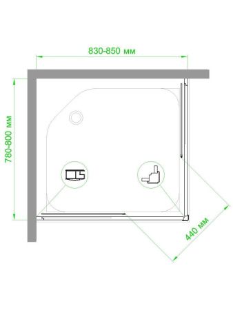 Душевой уголок Royal Bath HPD RB8085HPD-C 85х80 стекло матовое профиль белый без поддона