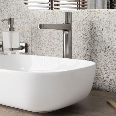 Смеситель для раковины Wasserkraft Tauber 6400 6403H на столешницу никель