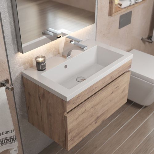 Тумба с раковиной Uperwood Eva 3930313469 60х50 цвет коричневый - фото 5