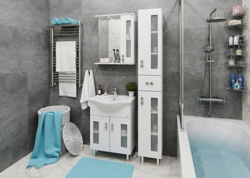 Тумба под раковину Onika Кристалл 106545 60х30 напольная цвет белый - фото 2