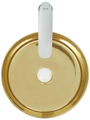 Раковина из сантехнического фаянса WeltWasser WW SK 10000004539 40 см накладная цвет золото без отверстий под смеситель - фото 3