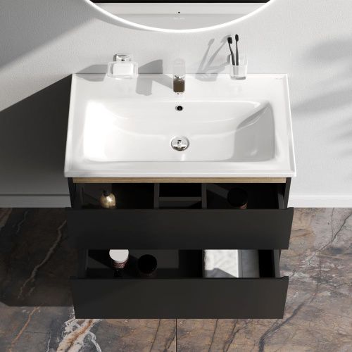 Тумба под раковину Am.Pm X-Joy M85AFHX0802BM 80х40 подвесная цвет черный - фото 3