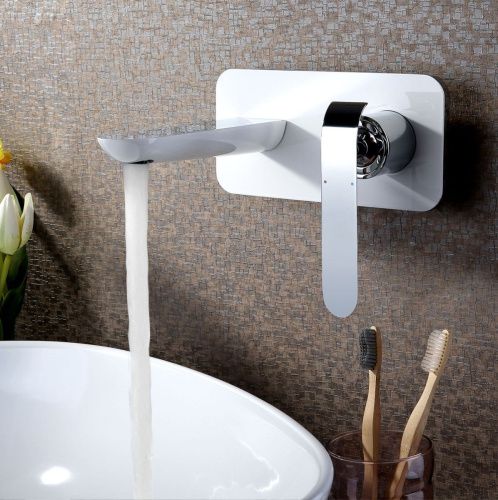 Смеситель для раковины LeMark Melange LM4926CW встраиваемый в стену белый/хром - фото 2