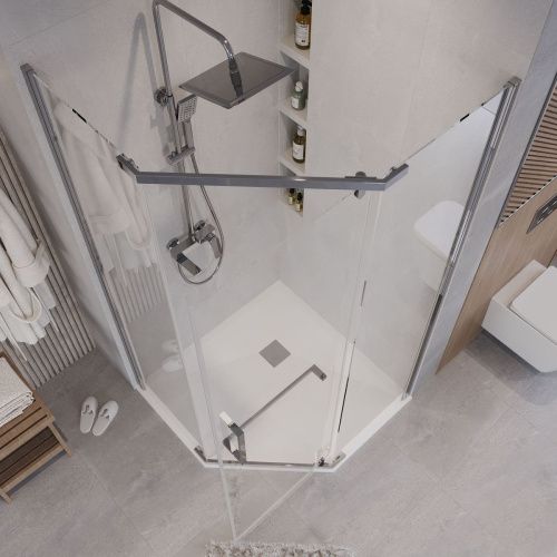 Душевой уголок Grossman Pragma 302.K33.03.9090.10.00 90х90 стекло прозрачное профиль хром без поддона - фото 5