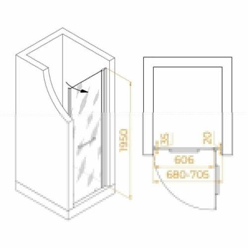 Душевая дверь RGW Passage 020810307-21 70х195 стекло матовое профиль хром - фото 2