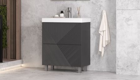 Тумба под раковину Velvex EDGE tn.EDG.9696.70.2Y графит 70х40 напольная цвет серый