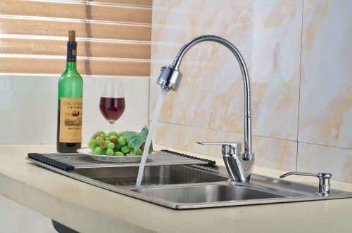 Смеситель для кухни Rossinka S S35-26 на мойку хром - фото 2