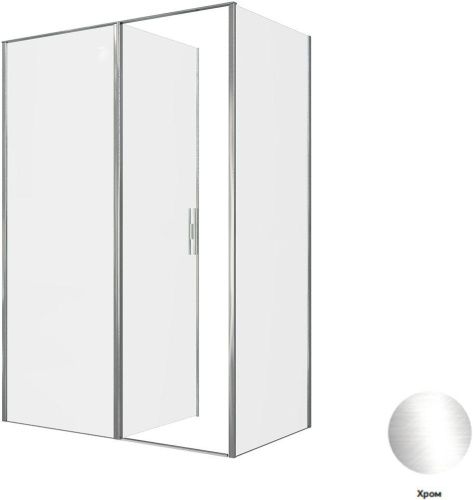 Душевой уголок Allen Brau Priority 3.31034.00 + 3.31040.00 140х80 стекло прозрачное профиль хром без поддона - фото 3