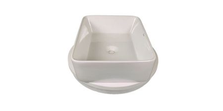 Раковина из сантехнического фарфора Sintesi SIN-LVB-APP-401 50х40 накладная цвет белый без отверстий под смеситель