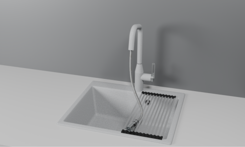 Смеситель для кухни Granula 8171, БАЗАЛЬТ на мойку серый - фото 2