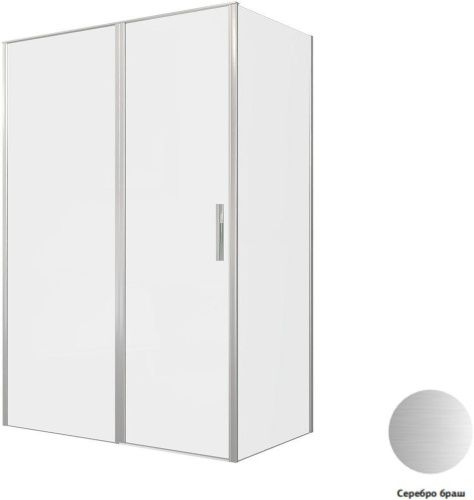 Душевой уголок Allen Brau Priority 3.31035.BA + 3.31041.BA 140х80 стекло прозрачное профиль серебро без поддона - фото 5