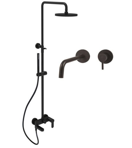 Душевая стойка Paffoni Light KITCOL632NO007 настенная цвет черный