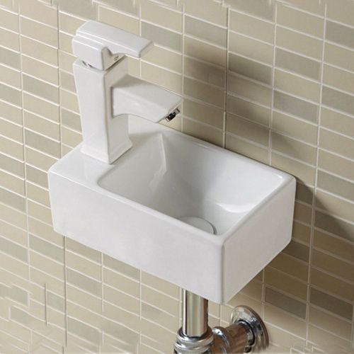 Раковина из сантехнического фарфора Melana A311R-803 30х20 подвесная цвет белый 1 отверстие под смеситель - фото 2