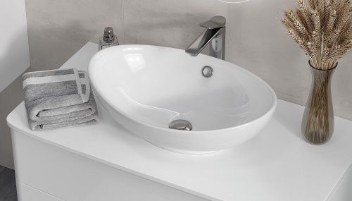 Раковина из сантехнического фаянса Velvex 7027A 60х40 накладная цвет белый без отверстий под смеситель - фото 4