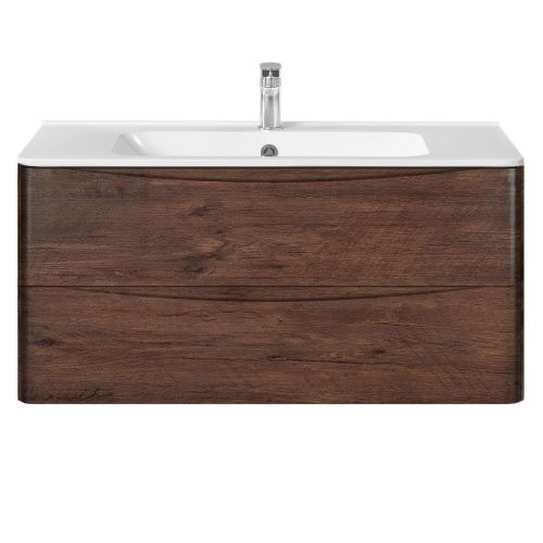 Тумба под раковину Vincea Paola VMC-2P100RW 100х50 подвесная цвет коричневый - фото 3