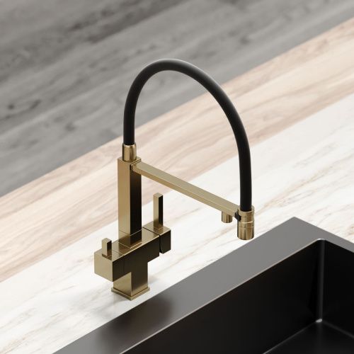 Смеситель для кухни Sancos Moro SC4006BG на мойку золото - фото 3