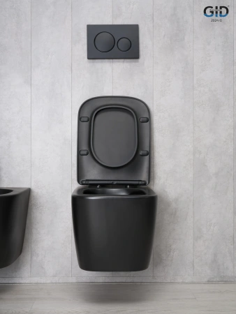 Унитаз подвесной Gid Cuadrado 62255Y черный с сиденьем микролифт безободковый