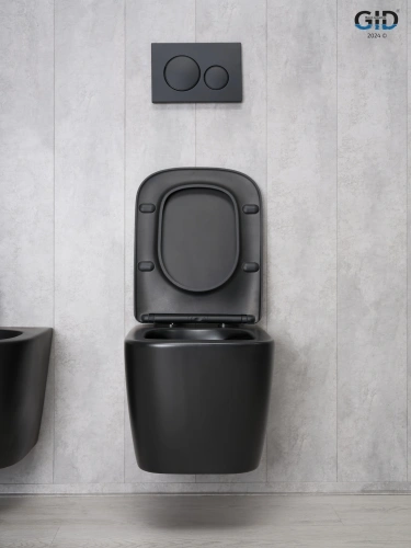 Унитаз подвесной Gid Cuadrado 62255Y черный с сиденьем микролифт безободковый - фото 4