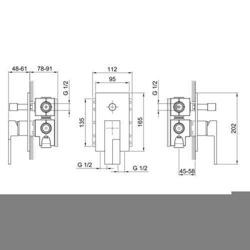 Смеситель для душа Fantini AR/38 38 02 E222SB встраиваемый в стену хром - фото 2