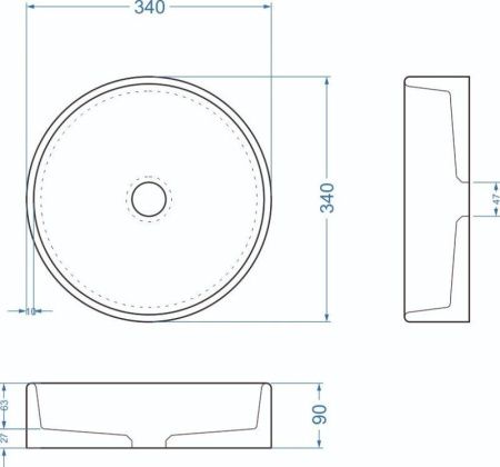 Раковина из искусственного камня Uperwood Round 291020212 30х30 накладная цвет серый