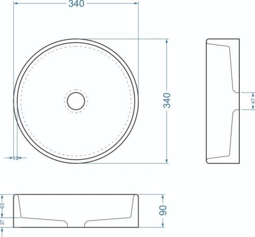Раковина из искусственного камня Uperwood Round 291020316 30х30 накладная цвет черный - фото 2