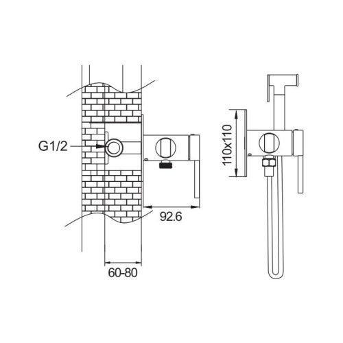 Гигиенический душ со смесителем Rose R235 хром - фото 3