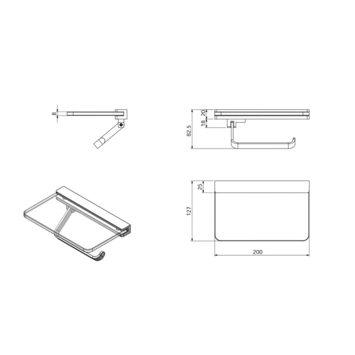 Бумагодержатель Langberger BLACK EDITION 32041B-BP - фото 2