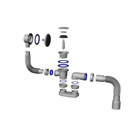 Сифон с переливом для ванны Salini 23101H хром