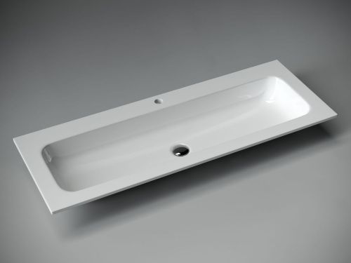 Раковина из сантехнического фарфора Ceramica Nova GRACE CN7017 120х50 накладная цвет белый 1 отверстие под смеситель - фото 3