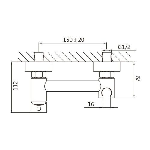 Гигиенический душ со смесителем Raffine F207T оружейная сталь - фото 3