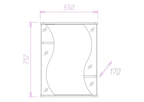 Зеркало-шкаф Onika Лилия 205532 60х70 подвесной цвет белый - фото 2