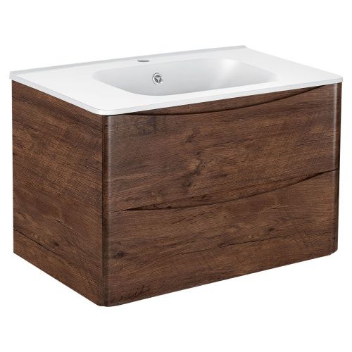 Тумба под раковину Vincea Paola VMC-2P800RW 80х50 подвесная цвет коричневый - фото 4