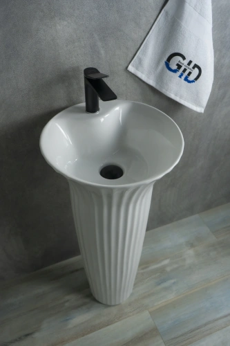 Раковина керамическая Gid Autonomo 81113 40х40 напольная цвет белый 1 отверстие под смеситель - фото 3
