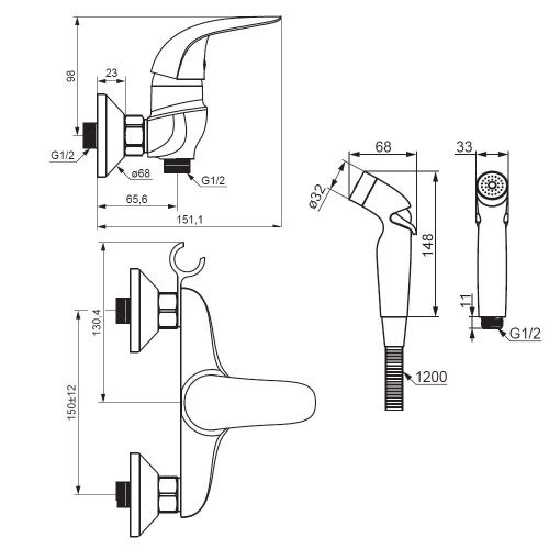 Гигиенический душ со смесителем Damixa Eclipse 318000000 хром - фото 5
