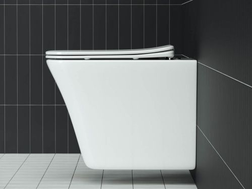 Унитаз подвесной Ceramica Nova MONO CN1902 белый с сиденьем микролифт безободковый душевой смыв - фото 5