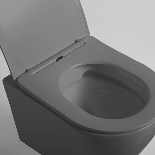 Унитаз подвесной Vincea Globo VT1-14SMA черный с сиденьем микролифт безободковый душевой смыв - фото 5