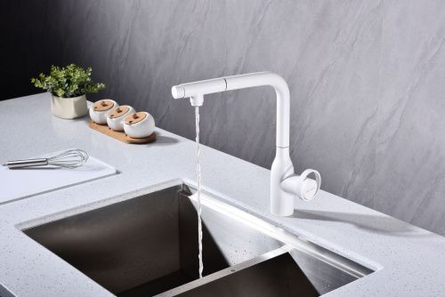 Смеситель для кухни Paulmark URBAN Ur213104-WH на мойку белый - фото 2