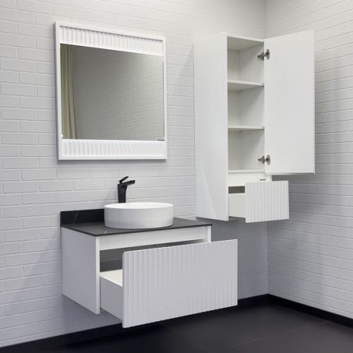 Тумба с раковиной Comforty Марсель 00-00012270CF 80х50 подвесная цвет белый - фото 5