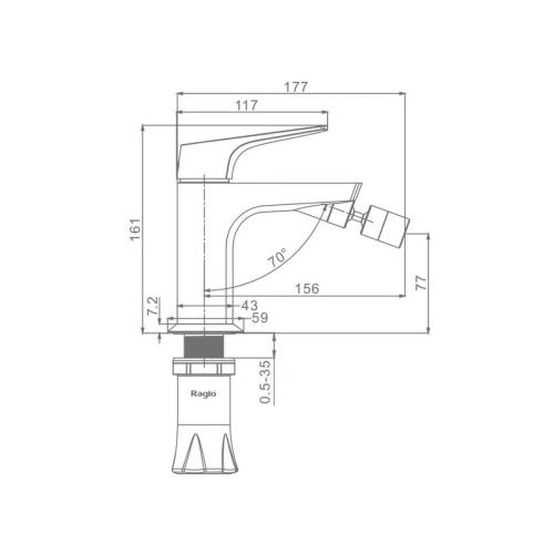 Смеситель Raglo R07 R07.50.03 на биде золото - фото 2