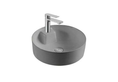 Раковина из сантехнического фарфора Aquatek ЕВРОПА AQ5212-MG 40х40 накладная цвет серый 1 отверстие под смеситель