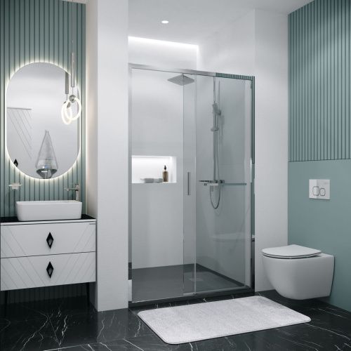 Душевая дверь Grossman Style 100.K33.05.130.10.00 130х195 стекло прозрачное профиль хром - фото 5