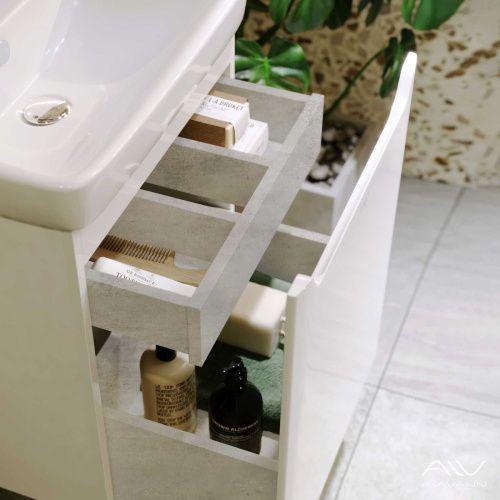 Тумба с раковиной Alavann Lana ALV0975000 50х40 подвесная цвет белый - фото 2