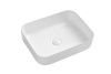 Раковина из сантехнического фарфора Sintesi SIN-LVB-APP-409 50х40 накладная цвет белый без отверстий под смеситель