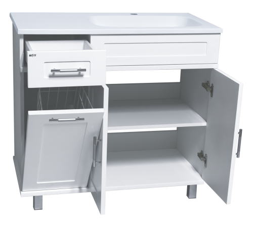Тумба под раковину Misty Купер П-Куп01090-012БкП 90х40 напольная цвет белый - фото 2