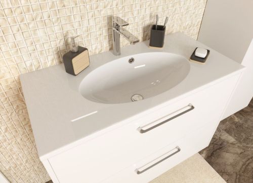 Раковина из искусственного камня Эстет Вегас ФР-00014923 90х50 накладная цвет белый 1 отверстие под смеситель - фото 3